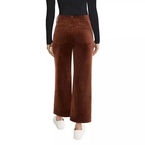 Matty M High-Rise Wide Leg Retro 70s Stretch Corduroy Pants Patch Pocket Lg - Picture 6 of 11